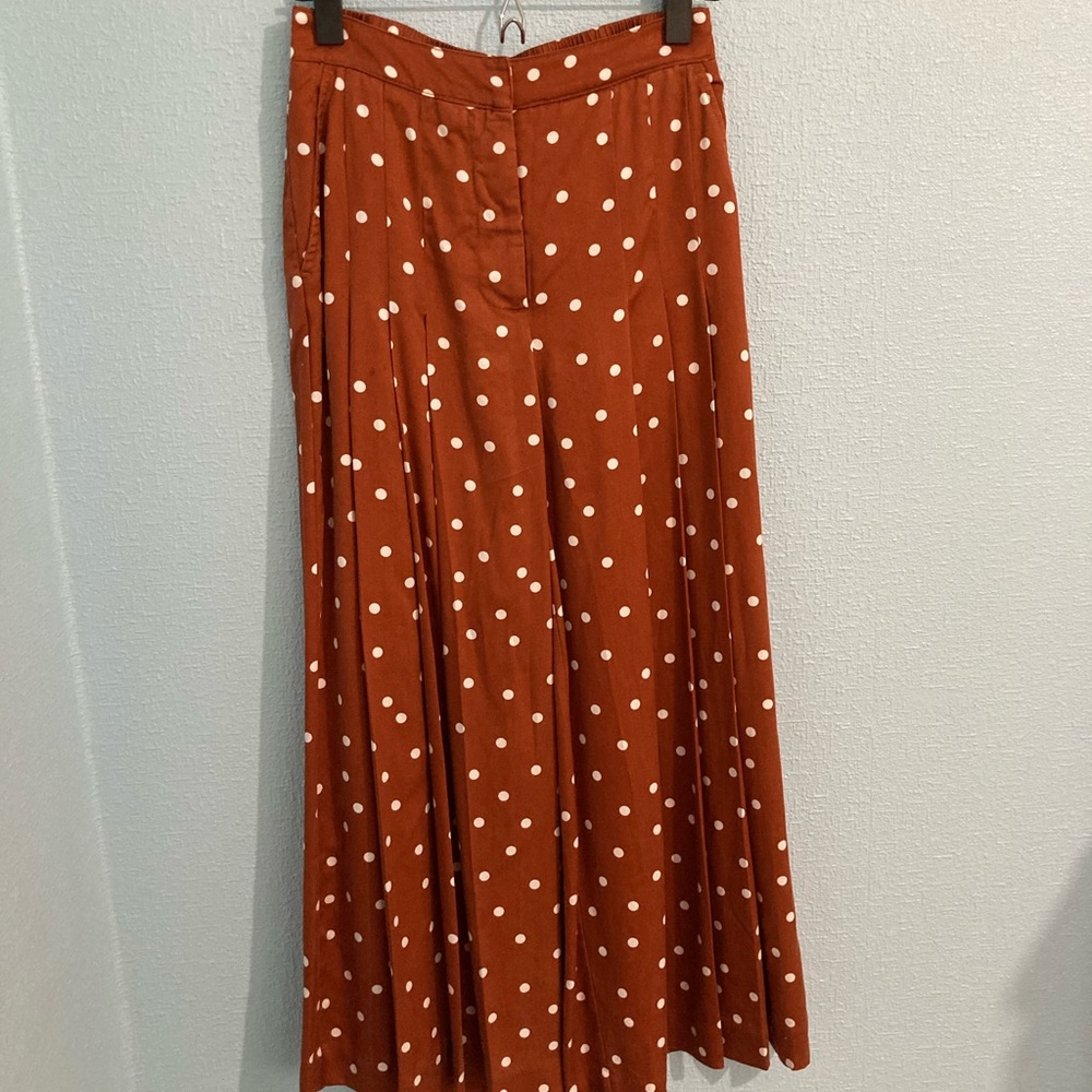 Anthropologie Isobel pleated polka dot pants